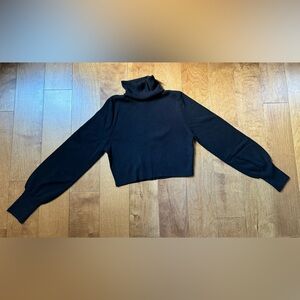 Aritzia Wilfred black long sleeve cropped turtleneck top